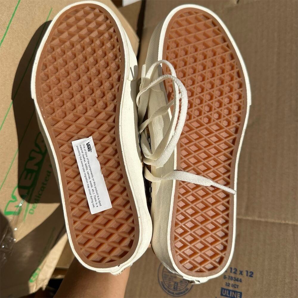 Vans Sk8-Hi Tapered High Top Sneakers Tufted Check Brown Womens 6.5 Mens 5 - Picture 6 of 10